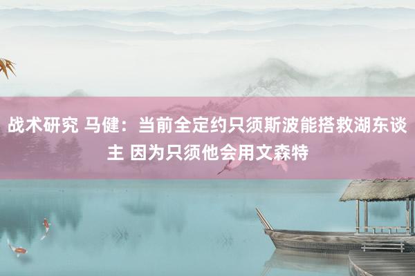 战术研究 马健：当前全定约只须斯波能搭救湖东谈主 因为只须他会用文森特