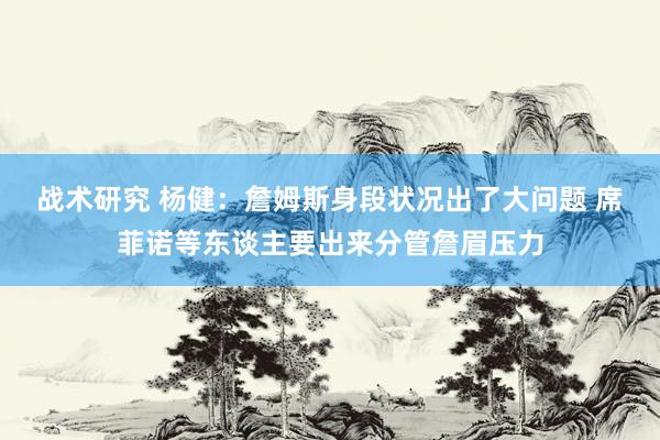 战术研究 杨健：詹姆斯身段状况出了大问题 席菲诺等东谈主要出来分管詹眉压力