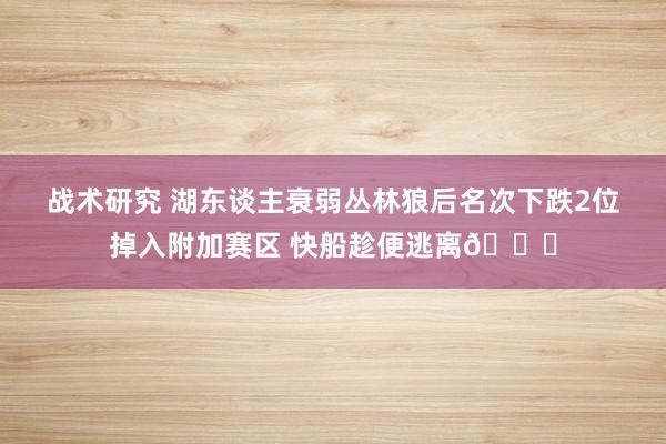 战术研究 湖东谈主衰弱丛林狼后名次下跌2位掉入附加赛区 快船趁便逃离😋