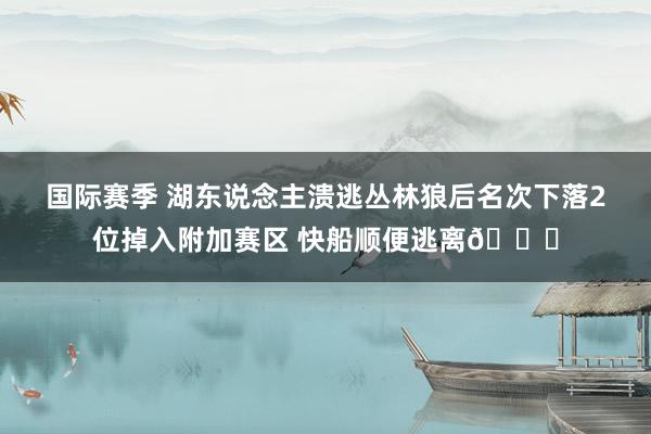 国际赛季 湖东说念主溃逃丛林狼后名次下落2位掉入附加赛区 快船顺便逃离😋