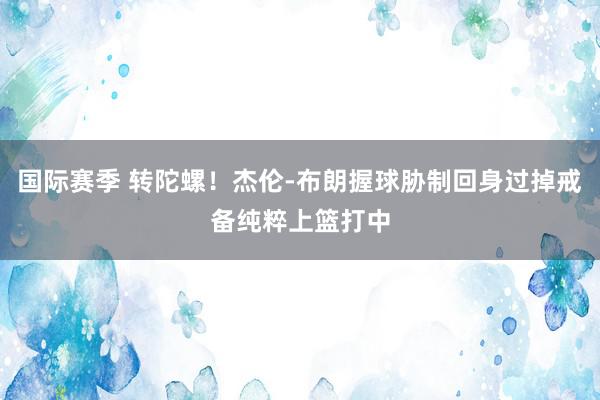 国际赛季 转陀螺！杰伦-布朗握球胁制回身过掉戒备纯粹上篮打中