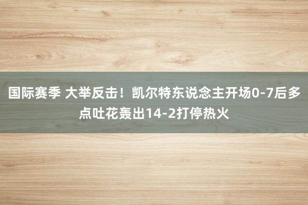 国际赛季 大举反击！凯尔特东说念主开场0-7后多点吐花轰出14-2打停热火