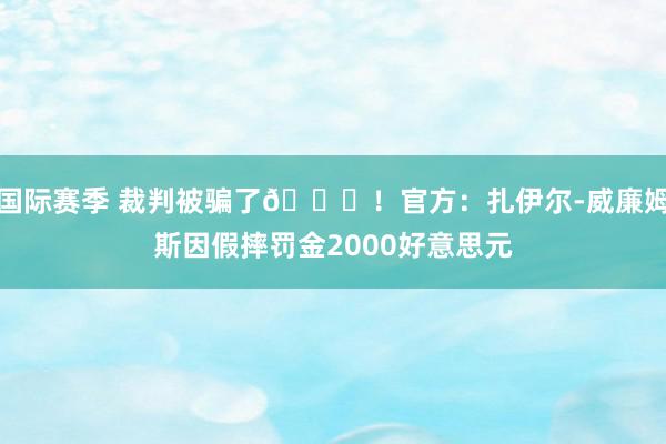 国际赛季 裁判被骗了😅！官方：扎伊尔-威廉姆斯因假摔罚金2000好意思元